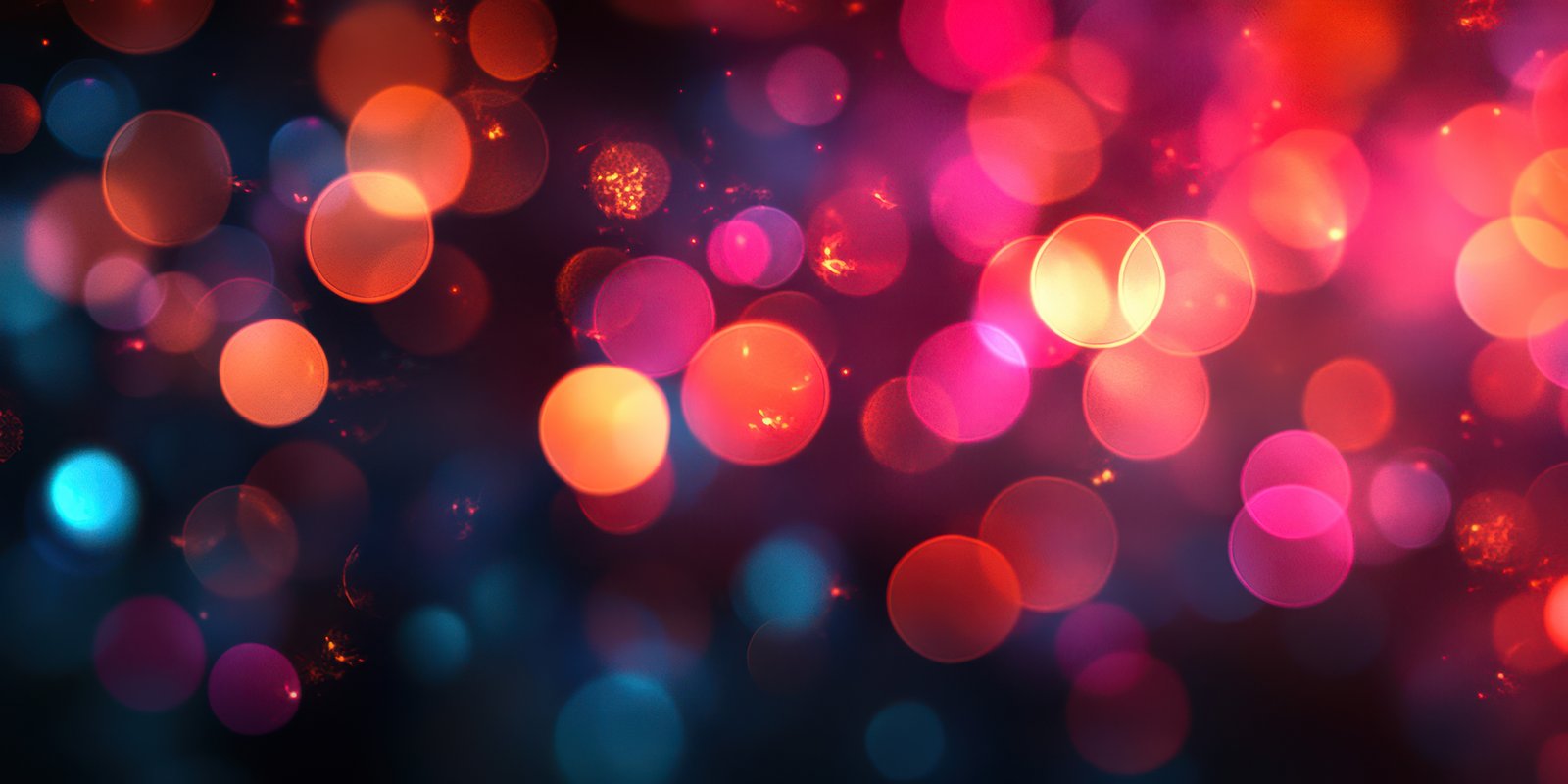 Colorful bokeh lights create a mesmerizing display in a dark background during a festive evening celebration
